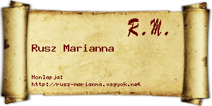 Rusz Marianna névjegykártya